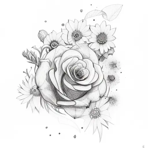 Las In Flower Lettering And Halo Above It