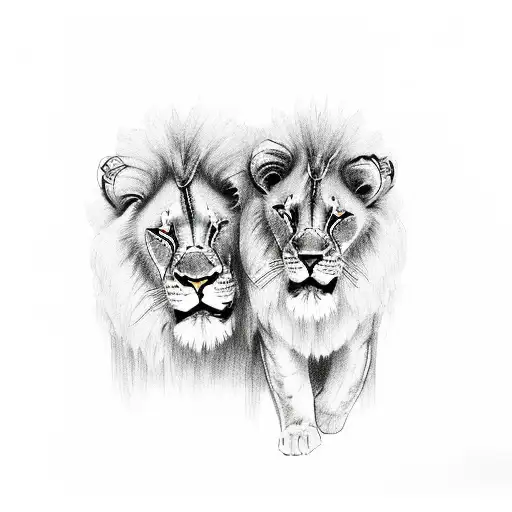 Wife And Sons As Lions