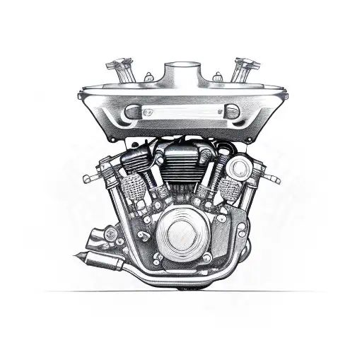 A Motorcycle Engine With Music Notes As The Pistons