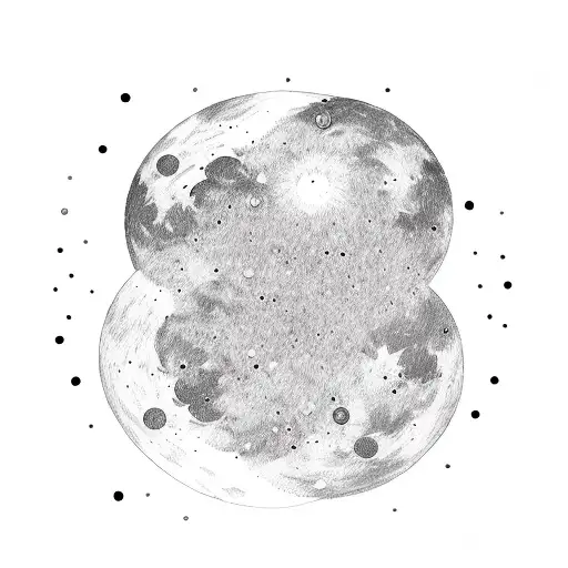 A Mystical Moon With A Trail Of Stars Forming The Word 'Mjm & Lsd'