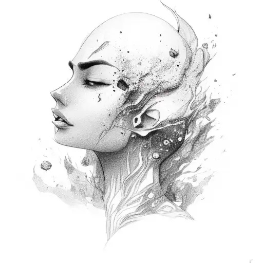 Woman Transform To Earth Fire Wind Water