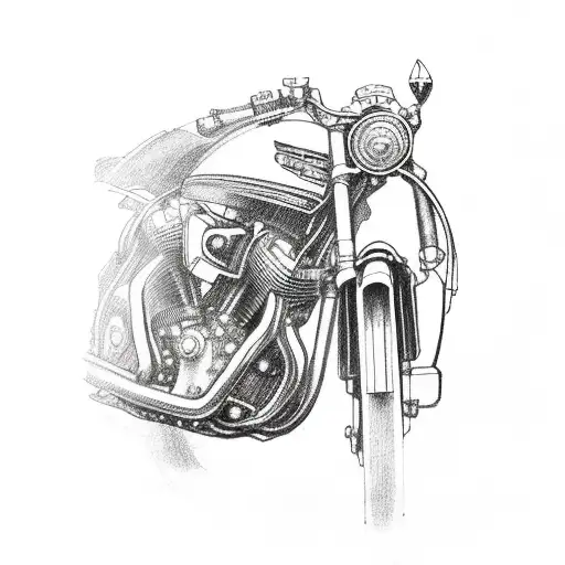 A Motorcycle Engine With Music Notes As The Pistons