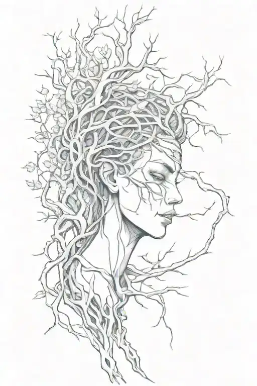 Roots Turning Into The Legs Of A Female