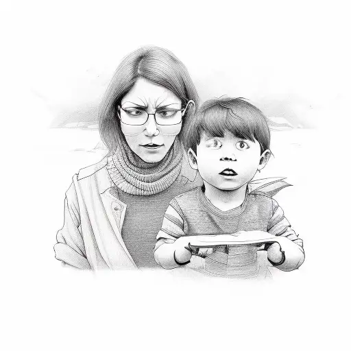 Mom And Son With Words