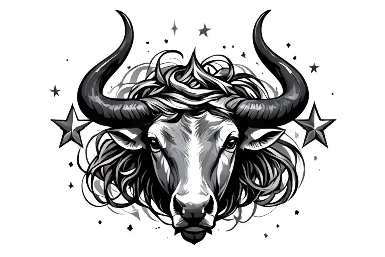 Taurus Symbol With 3 Unique Stars