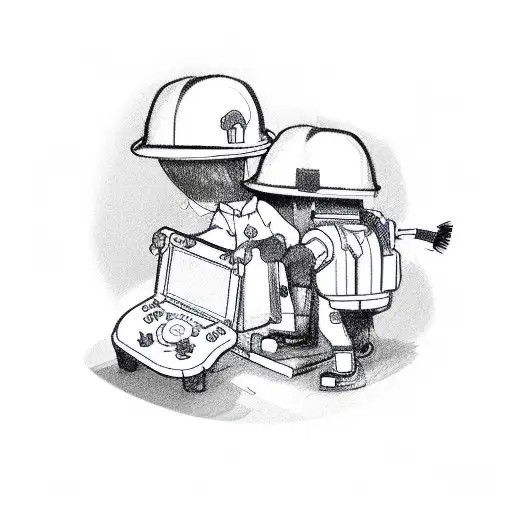 A Maintenance Worker Fixing A Broken Video Game Console