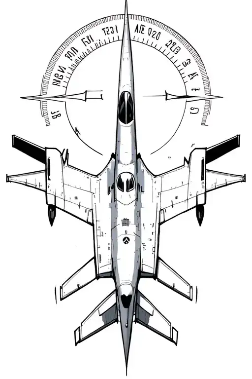 Fighter Jet F 35 Flying And Compass Surrounded