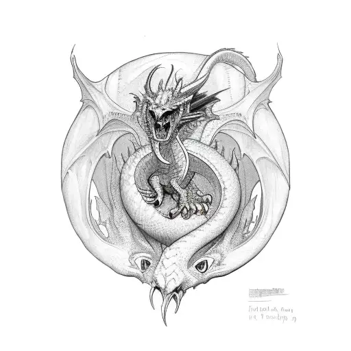 Dragon Dragon Holding A Human Skull In Its Paws
