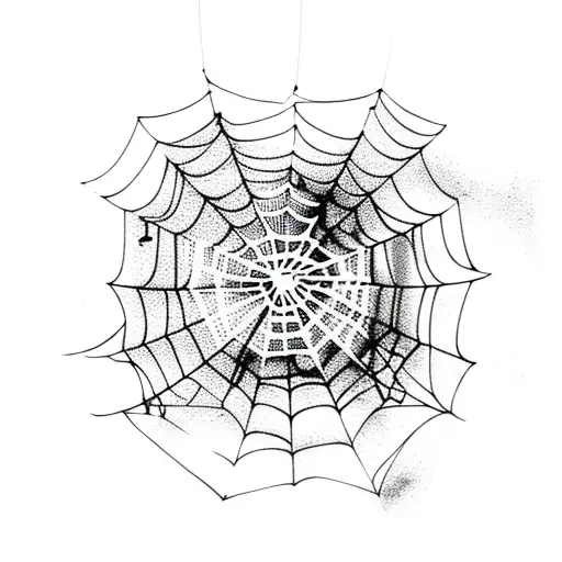 Spider Web With Spiders Hanging Down