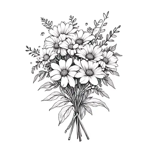 May July August November Birth Flower Bouquet