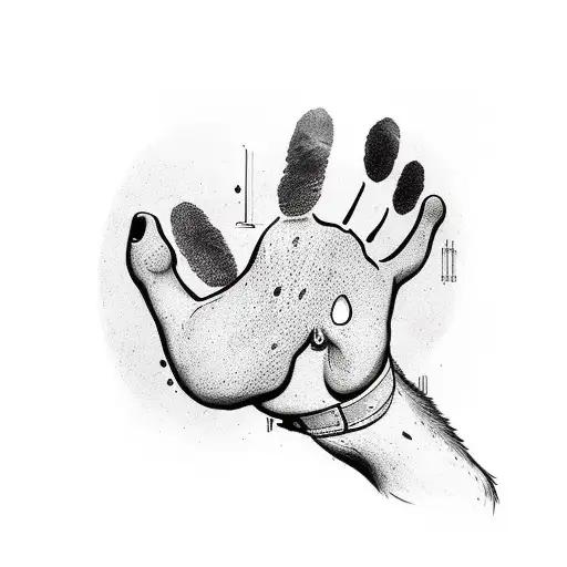 Dog Paw Print And Name On Mans Bicep