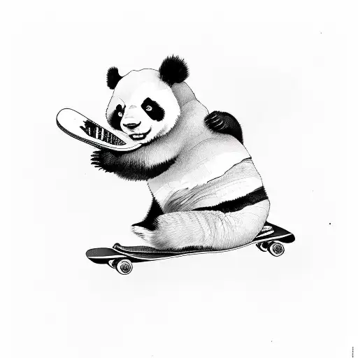 Panda Falling Off A Skateboard