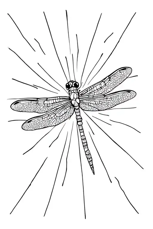 Stained Glass Window With A Dragonfly Design