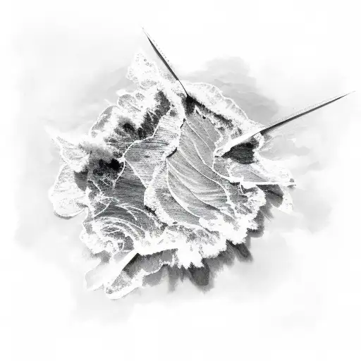 Aerial View Of Tide As A Simple Line