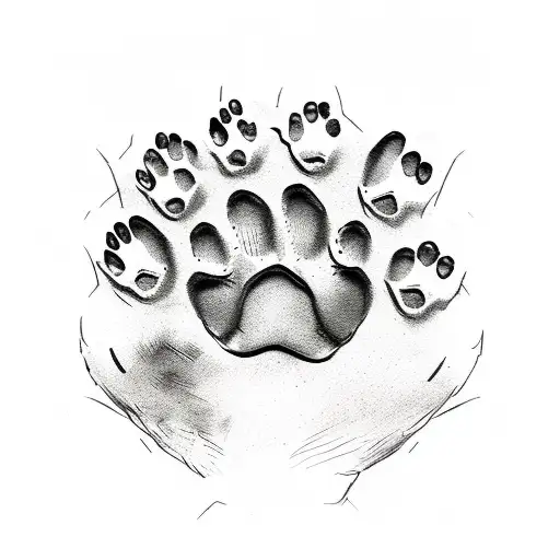 Dog Paw Print And Name