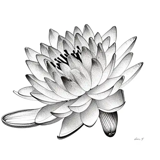 Water Lily And Larkspur Flower Bouquet