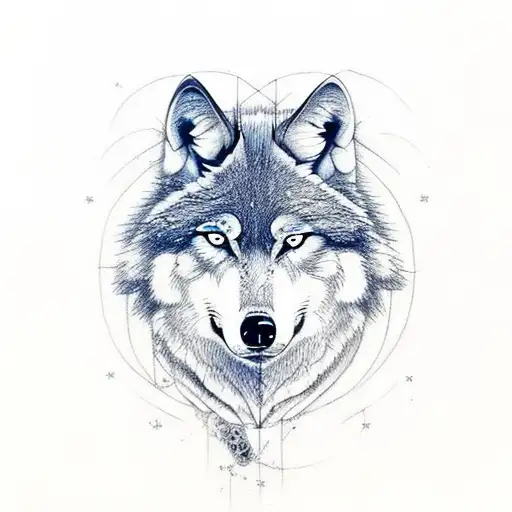 Incorporate A Wolf Into A Sketch-style Tattoo With Elements Of Greek Mythology