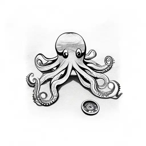 Octopus Plushy With Button Eyes