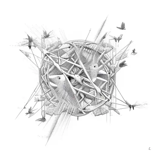 Dna Structure That Breaks And Birds Comes Flying Out Of It