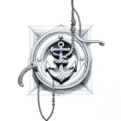 Anchor With Welding Cable And Stinger On End Of Chain Swirling Around