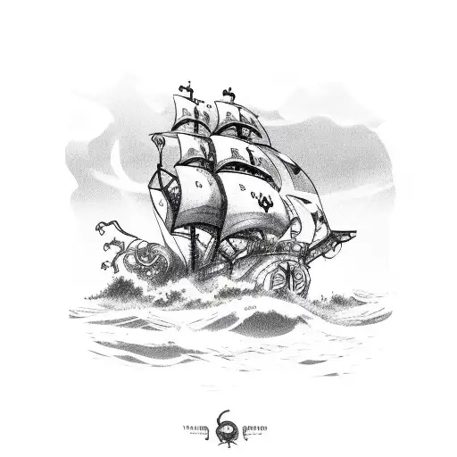 Kraken Sinking A Pirate Ship