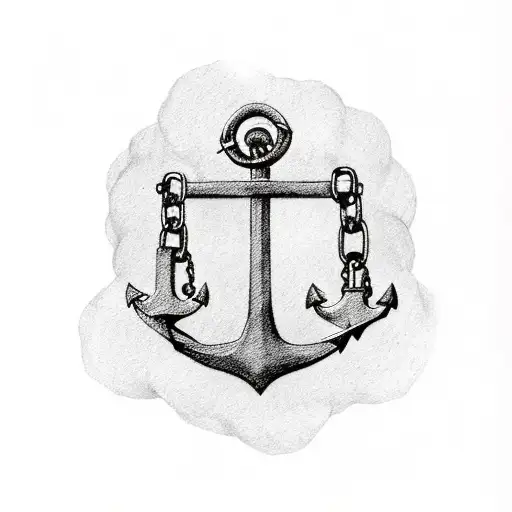 Anchor With Electrode Holder On End Of Chain Wrapped Around The Anchor