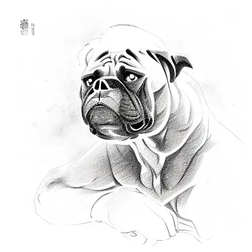 A Sketch Of A Boxer Fighting Against A Bear