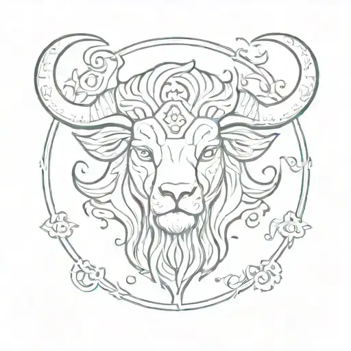 Leo Taurus Stamp Type Tattoo Like