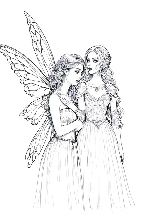 Fairy And Vampire And Girl