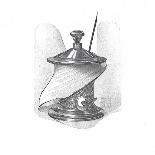 Paper Scroll Letter With Quilpen And Inkwell