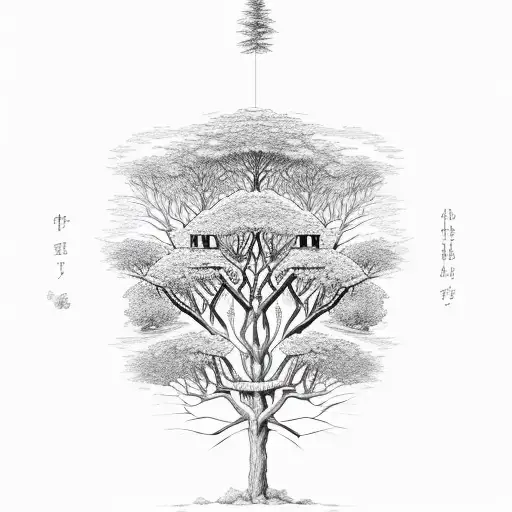 A Family Tree With Intertwined Branches Representing Generations