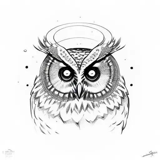 Owl Sitting On Crescent Moon