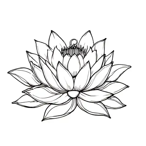 Butterfly And Lotus Flower Intertwined Symbolizing
