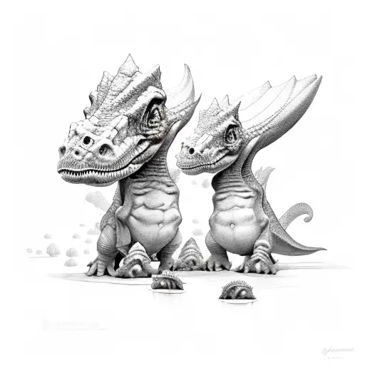 Kylian With Baby Dinosaurs