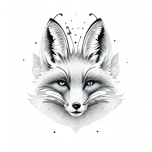 Fox With Butterfly On Nose