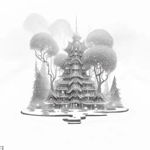 An Enchanting Library Nestled In A Magical Forest