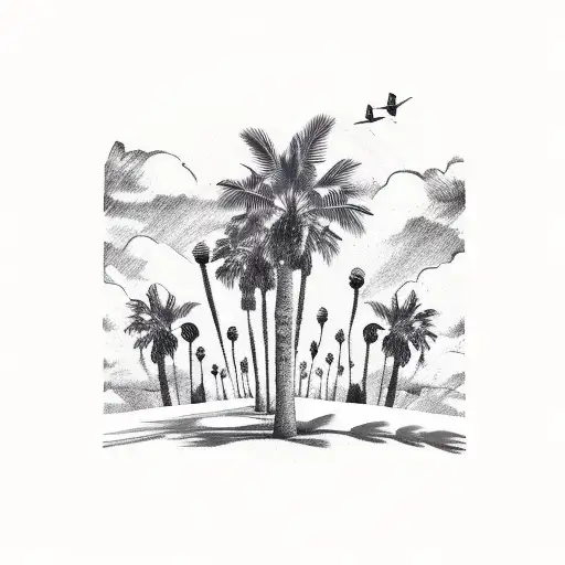 Airplane Infinity Sign Palmtree