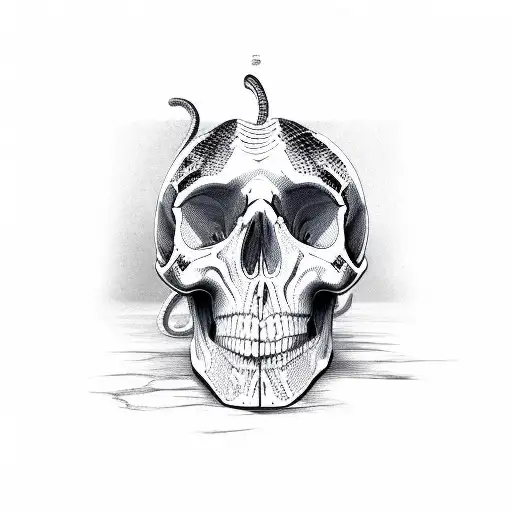 Snake Around The Skull