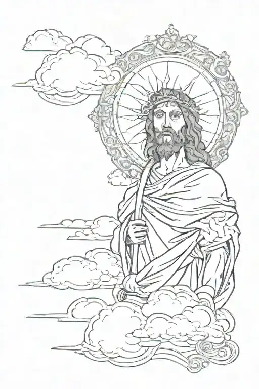 The Name Jesus With Clouds In The Background On Calfs