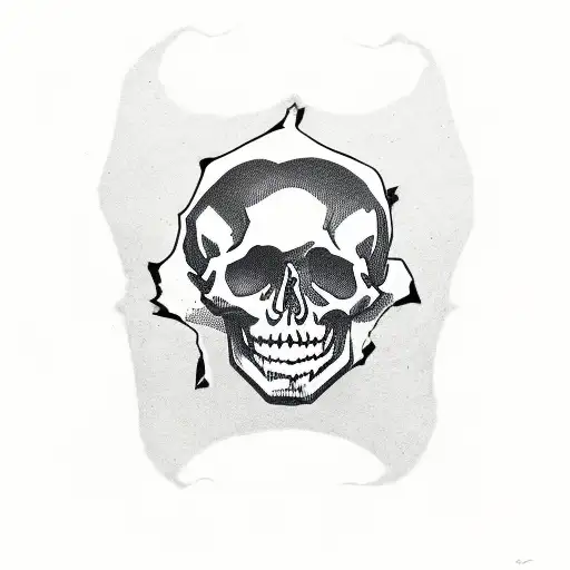 Skull With A Gesture Of Quietness