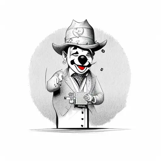 Poker Game Card Dealer With A Clown Watching