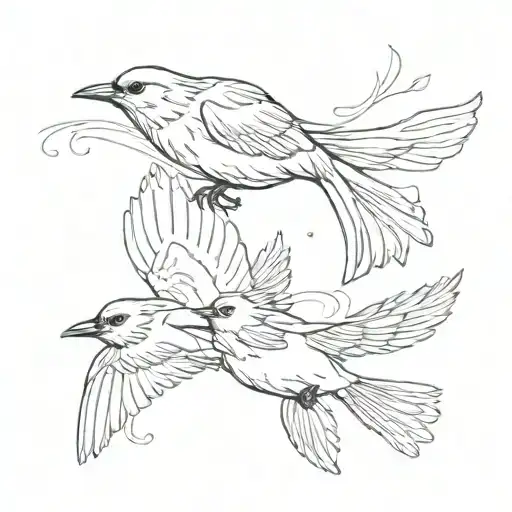 3 Little Birds Flying