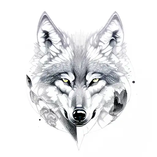 Wolf And Raven With Yggdrasil