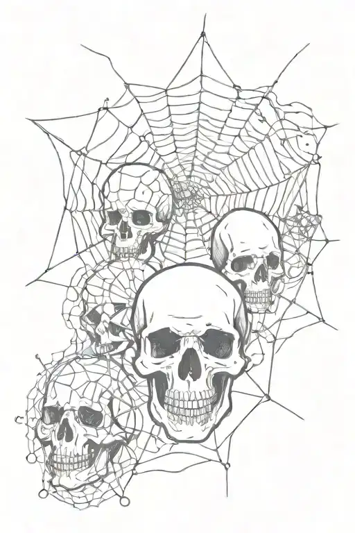 Underground Black Spider Web Skulls