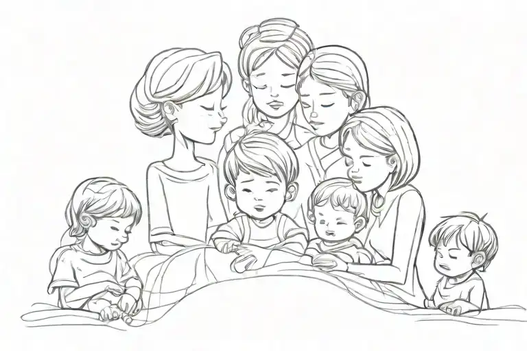 2 Parents 3 Children Abstract Design