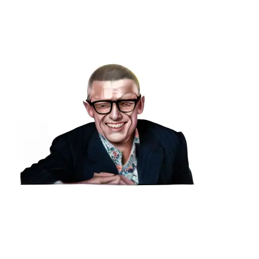 A Man Wearing Glasses And A Floral Shirt