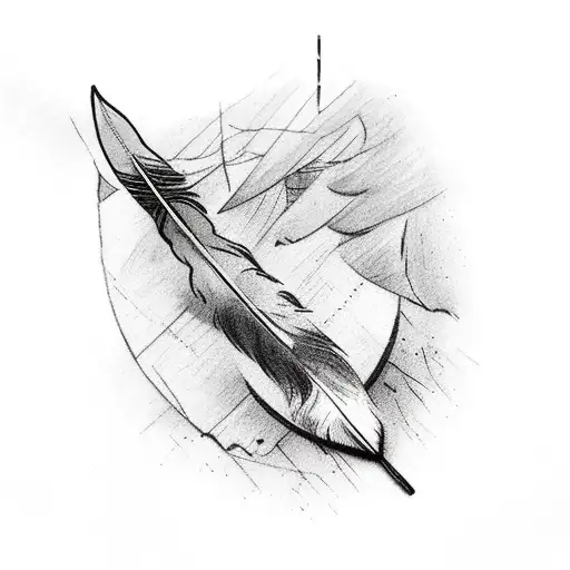 Mended Arrow With Feather