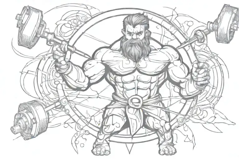 The Word 'Warrior' Incorporated Into A Weightlifting Scene