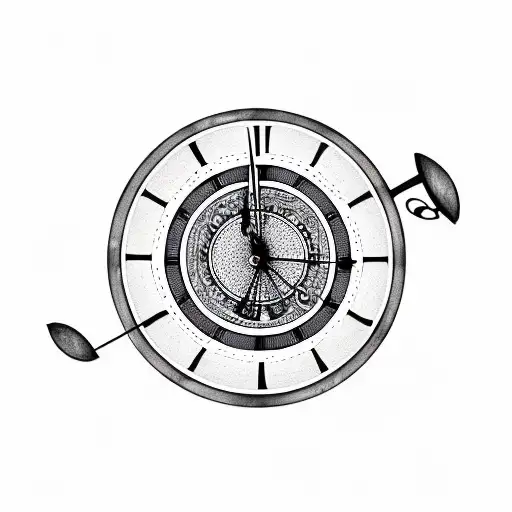 Music Note And Old Clock Und Poker Card