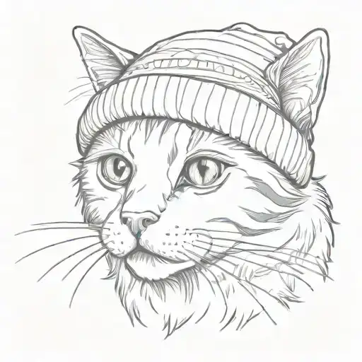 A Cute Playful Cat With A Beanie On